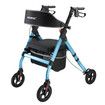 4 Wheel Rollator Walker Aluminum with Seat for Seniors Lightweight Rolling Walking Trolley Folding Elderly Medical Blue Auswheel