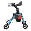4 Wheel Rollator Walker Aluminum with Seat for Seniors Lightweight Rolling Walking Trolley Folding Elderly Medical Blue Auswheel