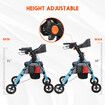 4 Wheel Rollator Walker Aluminum with Seat for Seniors Lightweight Rolling Walking Trolley Folding Elderly Medical Blue Auswheel