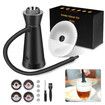Cocktail Smoker Kit,Smoking Gun Food Smoker with Cup Lid and 4 Flavors Wood Chips,Handheld Portable Drink and Food Smoker Infuser for Cocktails Meat,Black