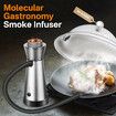 Cocktail Smoker Kit,Smoking Gun Food Smoker with Cup Lid and 4 Flavors Wood Chips,Handheld Portable Drink and Food Smoker Infuser for Cocktails Meat,Silver