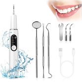 Electric Tooth Cleaner Tartar Remover with LED Light,5 Modes Rechargeable Teeth Cleaning Kit with Dental Tools