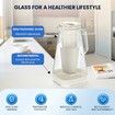 GLACIER FRESH 10 Cup Glass Water Pitcher with 1 Filter of 3X Flow Rate, Purela Glass Pitcher with 5-Stage Filtration Technology, Reduces 99% Chlorine
