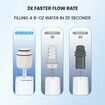 GLACIER FRESH 10 Cup Glass Water Pitcher with 1 Filter of 3X Flow Rate, Purela Glass Pitcher with 5-Stage Filtration Technology, Reduces 99% Chlorine