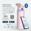 Boost Smart Water Bottle with Reminder to Drink Water, 24oz Stainless Steel Vacuum Insulated Water Bottle, Wide Mouth Water Tracker Bottle with APP-Pink
