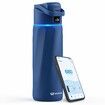 Boost Smart Water Bottle with Reminder to Drink Water, 24oz Stainless Steel Vacuum Insulated Water Bottle, Wide Mouth Water Tracker Bottle with APP-Blue