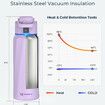 BOOST Smart Water Bottle with Reminder and Tracker - Double Wall Vacuum Insulated Stainless Steel, Wide Mouth 32 oz, Ideal Gift - Purple