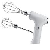 Cordless Hand Mixer, Handheld Electric Whisk with 3 Speed Modes, Hand Held Egg Beater with 2 Detachable Stir Whisks,White
