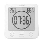 White 1/10 Minute Countdown Waterproof Bathroom Wall Clock Thermometer Hygrometer Suction Cup Kitchen Timer