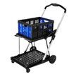 Folding Trolley Cart Collapsible Basket Shopping Luggage Grocery Hand Truck Utility Push Dolly Moving Office Service Tennis Ball Travel Portable Wheel