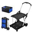 Folding Trolley Cart Collapsible Basket Shopping Luggage Grocery Hand Truck Utility Push Dolly Moving Office Service Tennis Ball Travel Portable Wheel