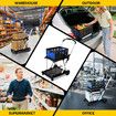 Folding Trolley Cart Collapsible Basket Shopping Luggage Grocery Hand Truck Utility Push Dolly Moving Office Service Tennis Ball Travel Portable Wheel