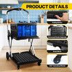 Folding Hand Truck Dolly Utility Luggage Cart Shopping Trolley Collapsible Foldable 2 Baskets for Moving Grocery Office Tennis Ball Camping 4 Wheels