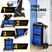Folding Hand Truck Dolly Utility Luggage Cart Shopping Trolley Collapsible Foldable 2 Baskets for Moving Grocery Office Tennis Ball Camping 4 Wheels