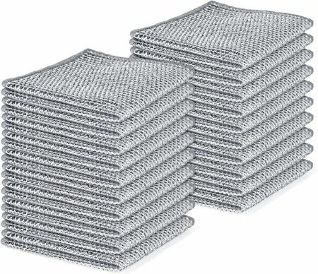 20pcs Set Non-Scratch Steel Wool Dishcloth Multi-Use Kitchen Scrubbers,Durable Cleaning Pads for Wet & Dry Use