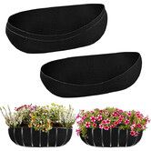 3 Pack 24 Inch Black Felt Window Box Liners,Fabric Trough Planter Basket Liners Replacement,Non Woven Hanging Plant Liner for Wall Hanging Basket