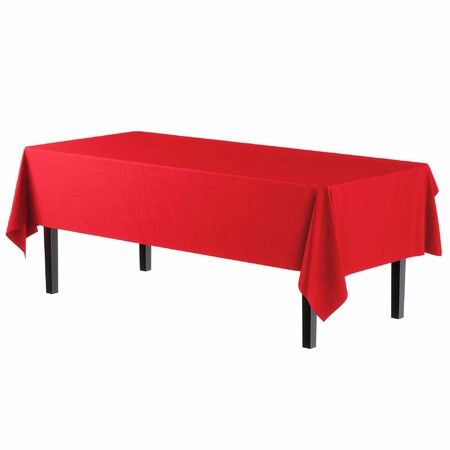 Red Plastic Table Cloth Rectangle Table 8 Pack,Tablecloth for 1.8m Tables,Table Cloth for Disposable Use,Table Cover