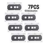 7 Pcs Blank Cassette Tapes 60 Minute Recordable Clear Audio Cassette Tape for Speech Music Recording, Audio Tapes