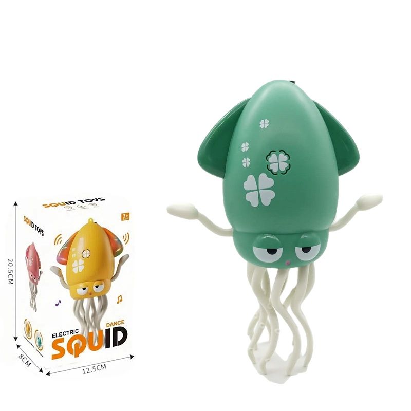 Electric Auto-Avoid Octopus Toy Dancing Squid Kids Toy LED Light Music Electric Octopus Type C Charging Christmas Gift COL Green