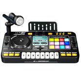 DJ Mixer Toys for Kids, Electronic Musical DJ Toys with Lights and Songs, Sound Effects with Microphone, Birthday Gifts for Boys Girls, Black
