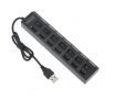 7 Ports USB Hub With ON/OFF Switch Black