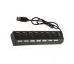 7 Ports USB Hub With ON/OFF Switch Black