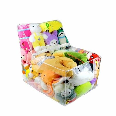 Clear Stuffed Animal Bean Bag Chair Cover for Kids,Waterproof Large Stuffed Animal Storage,Creative PVC Plush Toy Storage,For Organizing Kids Rooms