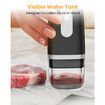 Vacuum Sealer for Food with Visible Water Tank,Handheld Saver Compact Vacuum Sealer Machine with 30 Reusable Bags for 6X Preservation & Fresh,Black