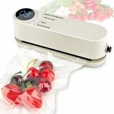 Mini Vacuum Sealer for Food,3 in 1 Cordless Rechargeable Food Sealer for Dry/Moist Food Storage with 4 Snack Bags,Heat Sealer - White