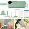 Mini Vacuum Sealer for Food,3 in 1 Cordless Rechargeable Food Sealer for Dry/Moist Food Storage with 4 Snack Bags,Heat Sealer - Green