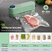 Mini Vacuum Sealer for Food,3 in 1 Cordless Rechargeable Food Sealer for Dry/Moist Food Storage with 4 Snack Bags,Heat Sealer - Green