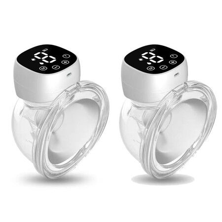Hands Free Breast Pump,Wearable Breastfeeding Pump 3 Modes & 9 Levels,Double Electric Portable Pump Low Noise with Long Battery Life,2 Pack White