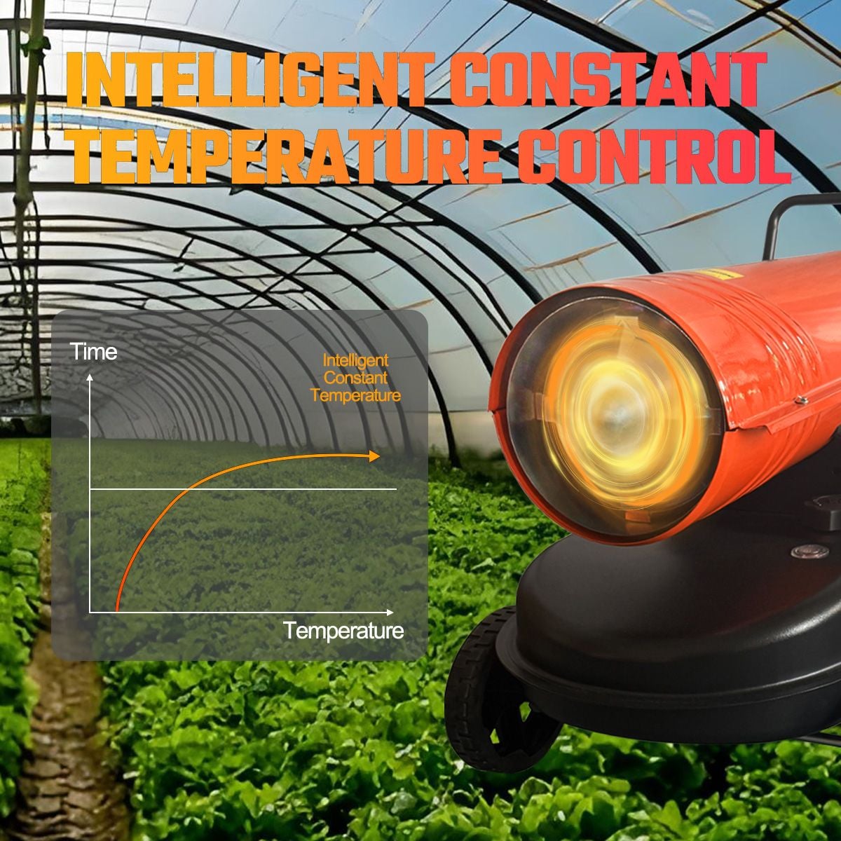Industrial Fan Heater 38kW Diesel Kerosene Space Portable for Workshop Warehouse Shed Garage Greenhouse Office Fast Heating Warm Hot Air Forced Blower