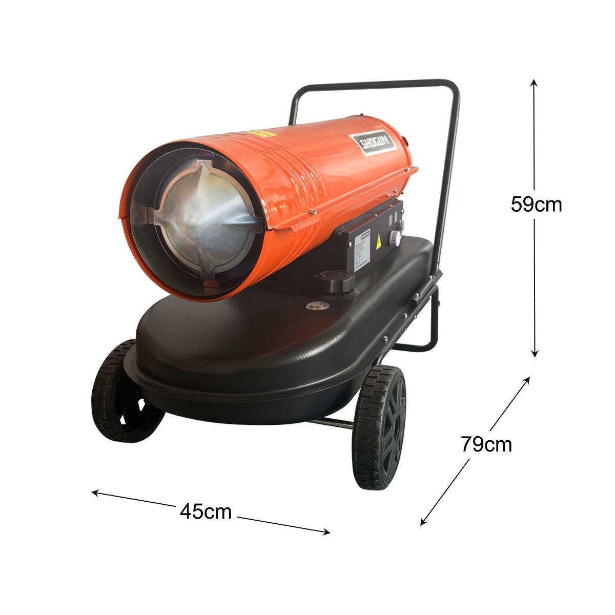 Industrial Fan Heater 38kW Diesel Kerosene Space Portable for Workshop Warehouse Shed Garage Greenhouse Office Fast Heating Warm Hot Air Forced Blower