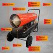 Industrial Fan Heater 58kW Diesel Kerosene Warm Space Air Blower for Workshop Warehouse Shed Garage Greenhouse Office Shop Forced Fast Heating Portable