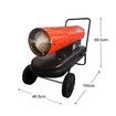 Industrial Fan Heater 58kW Diesel Kerosene Warm Space Air Blower for Workshop Warehouse Shed Garage Greenhouse Office Shop Forced Fast Heating Portable