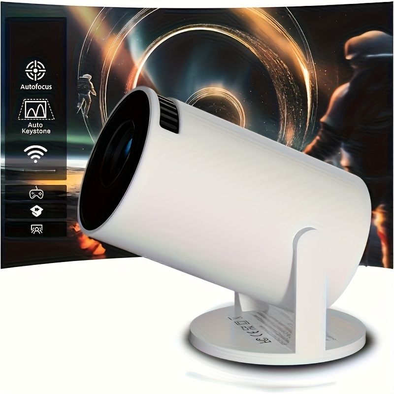 4K Portable Projector 1080P 1280x720P 180 Adjustable,Suitable For Mobile Phone/computer/TV Stick/tablet Computer,For Home Theater/office