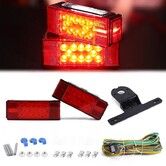2PCS 12V LED Set Trailer Tail Light Kit Submersible Low Profile Rectangular Trailer Lights Tail Stop Turn Running