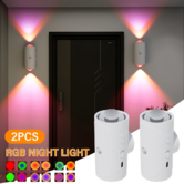 LED Motion Sensor Night Light,7 Colors Rechargeable Light,Wireless Magnetic Wall Lamp,For Garden Steps,Bedroom,Hallway,Courtyard,Holiday Decor