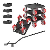 Furniture Movers and Dolly Heavy Duty 1200KG Capacity 5X 360 Degree Rotating Rubber Wheels Carbon Steel Panel Includes Lifter Jacks and Gliders for Sofa Refrigerator Washer Pro Set
