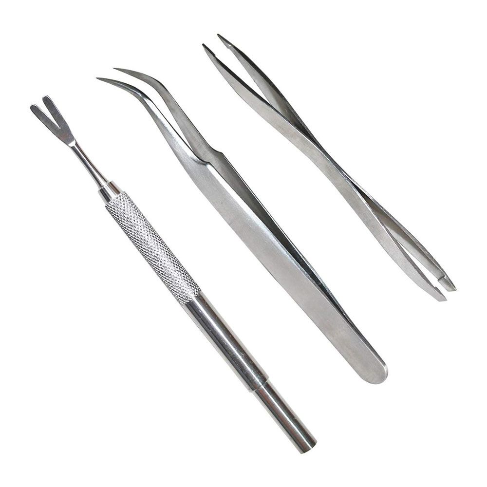 3 Pcs Tick Remover Tool Set Stainless Steel Tick Remover Kit for Cats and Dogs