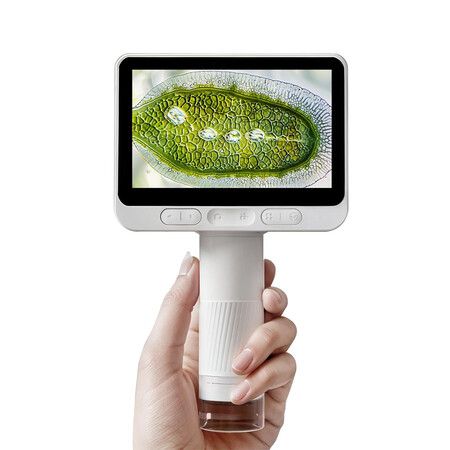 Digital Microscope with 4 Inch Screen, 1080P HD 1600X Kids Portable Handheld Microscope for Scientific Experiment
