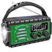 20000mWh Emergency Radio, Portable Hand Crank SW/AM/FM Survival Radio with Fast Charge Rechargeable Solar Battery, Flashlight for Outdoor Home (Green)