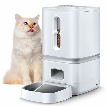 7L Automatic Cat Feeder 1-4 Meal Portion Control Automated Food Dispenser Timed  Feeders for Dry Food Microchip Pet Feeder