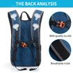 15L Foldable Hiking Backpack Lightweight Packable Travel Daypack with Chest Strap Small Folding Pack for Walking, Blue