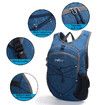15L Foldable Hiking Backpack Lightweight Packable Travel Daypack with Chest Strap Small Folding Pack for Walking, Blue