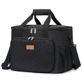 15L Large Crossbody Lunch Bag Insulated Lunch Box Cooler Cooling Tote With Insulated Layer for Picnic,Work,School,Travel Color Black