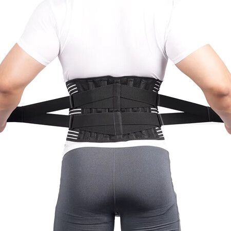 Lower Back Support Belt Lumbar Support Waist Aid for Relax Back 7 Back Support Belt Prevent Damage Soft Breathable Mesh Fabric Size L