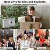 Digital Camera,Digital Camera 4K 44MP, Compact Point and Shoot Digital Cameras, 64 GB SD Card, Vintage Digital Camera for Kids Boys Girls, Silver