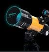 70mm Aperture 100mm Focal Length 15-150x Magnification Telescope with Multi-Layer Broadband Coating Extendable Tripod Christmas Birthday Kids Gift